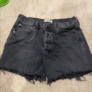 Agolde Parker Cutoff Shorts in Black